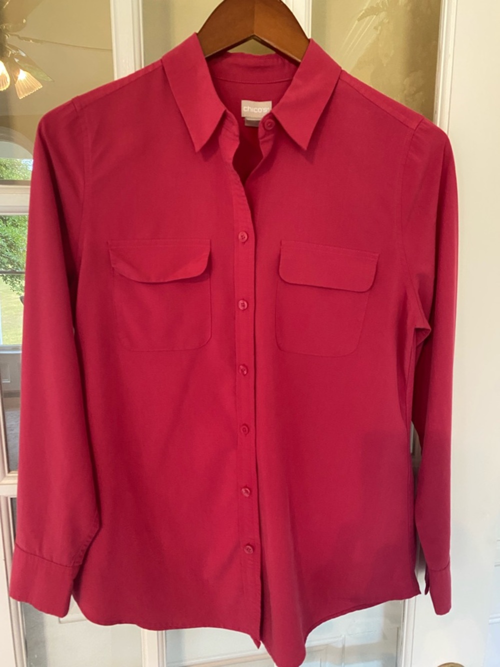 Chico's Fuchsia Button-Front Blouse